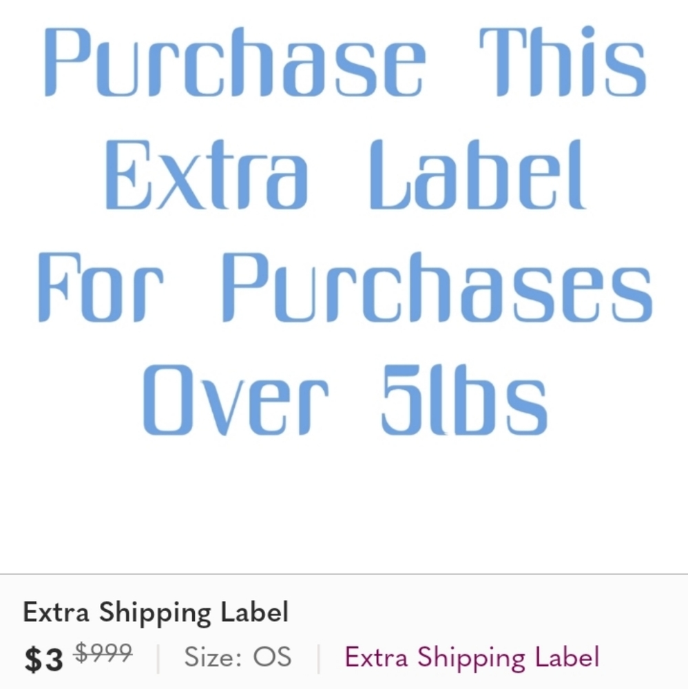 $6 extra for packages over 5lbs
